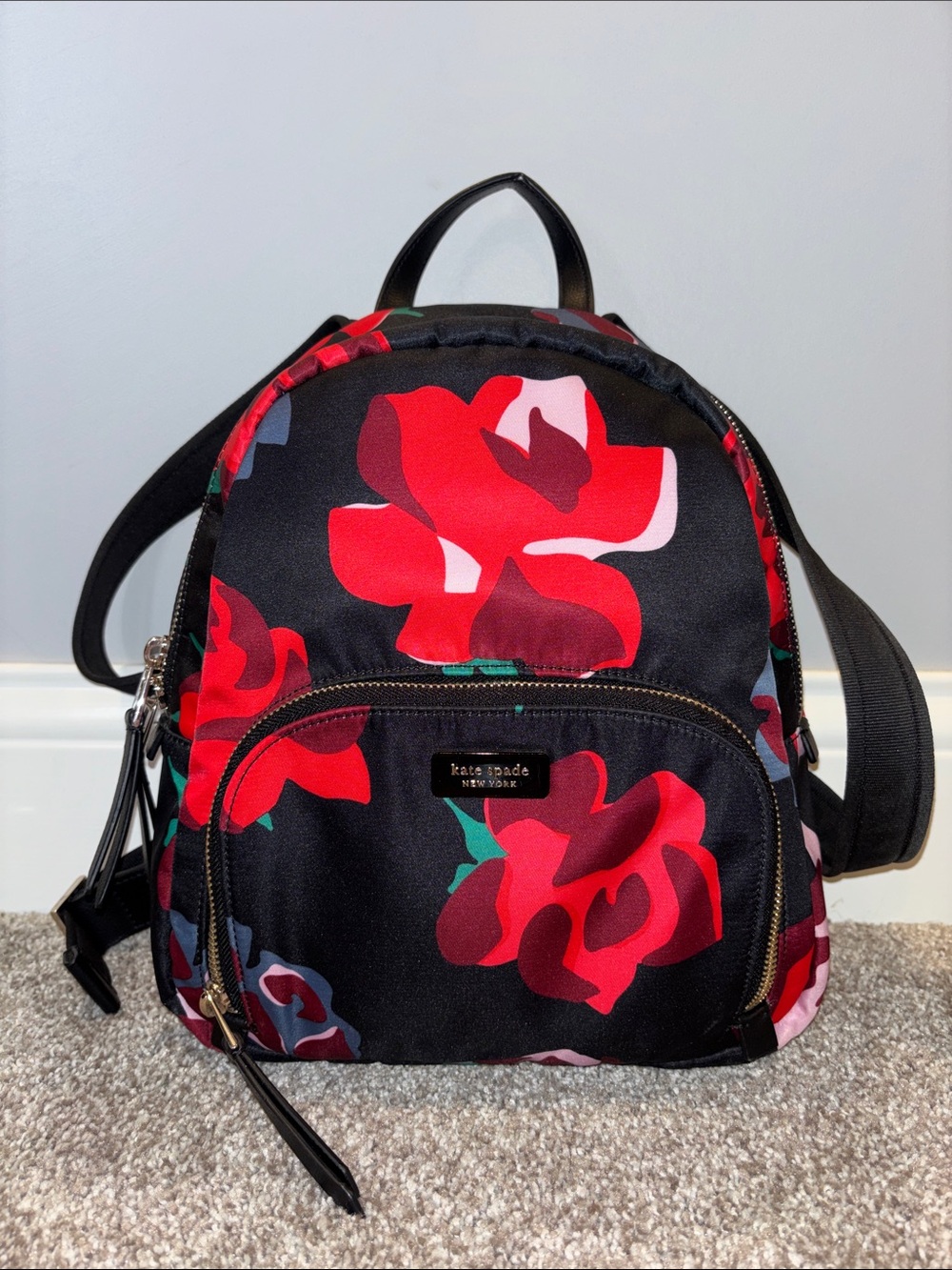 Kate Spade Dawn Bold Roses Medium Backpack